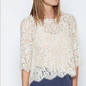 Joie Elvia lace top in New Moon